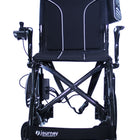 Black wheelchair with visible branding on a white background