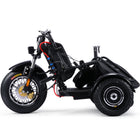 MotoTec Electric Trike 48v 900w Lithium—sleek black three-wheel personal transporter.
