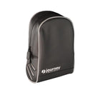 Black travel toiletry bag with 'journey' logo on a white background