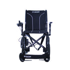 Black wheelchair with visible branding on a white background